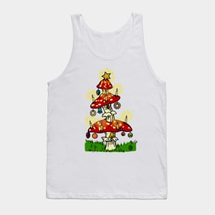 Vintage Fairy Mushroom Christmas Tree Tank Top